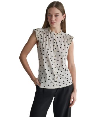 Women's Polka-Dot Button-Down Blouse