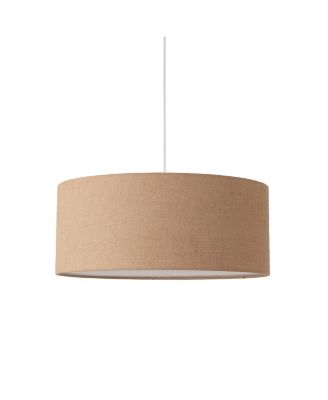 Stretch Pendant - Satin Nickel, Burlap Shade, Dimmable, Bulb Included