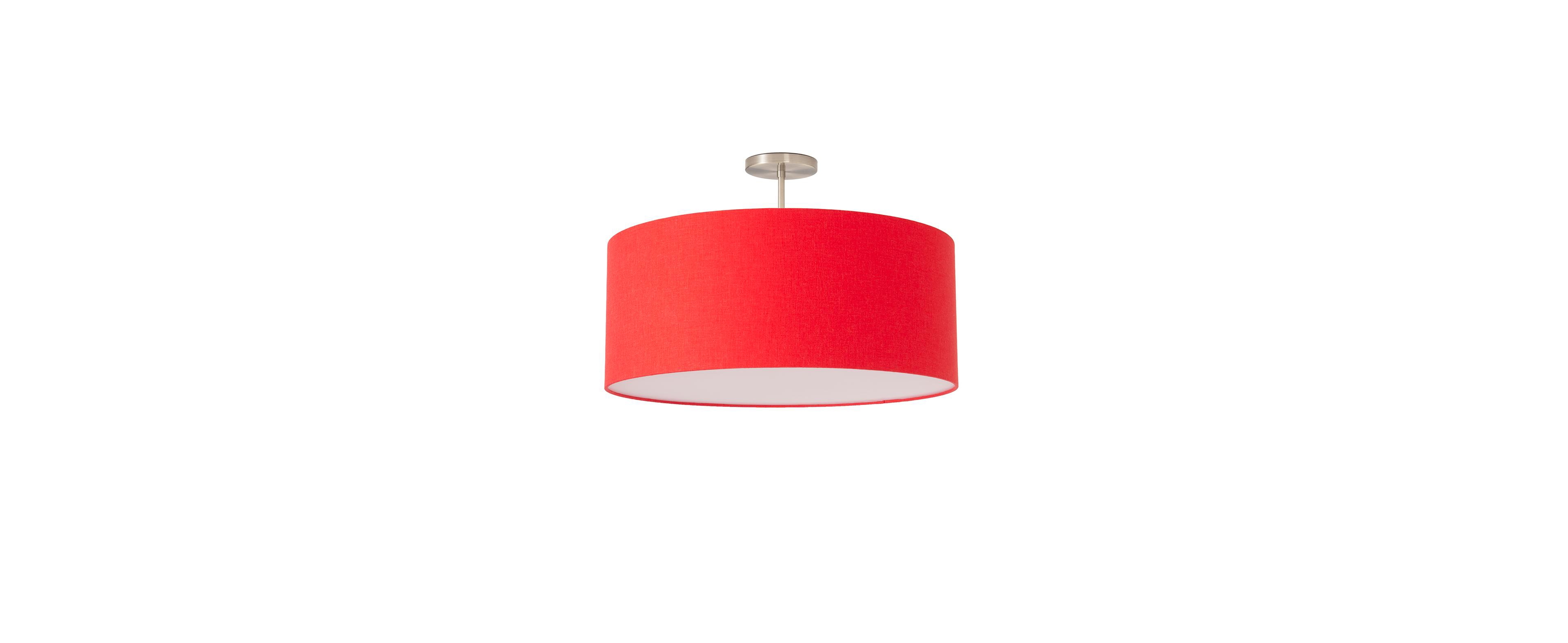 Nova Of California Stretch Semi Flush Mount, Crimson, Satin Nickel