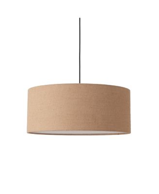 Stretch Pendant - Weathered , Burlap Shade, Dimmable, Bulb Included