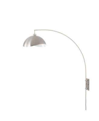 Wall Mounted Arc Lamp, Luna Bella Satin Nickel/Shade, Satin Nickel, Dimmable