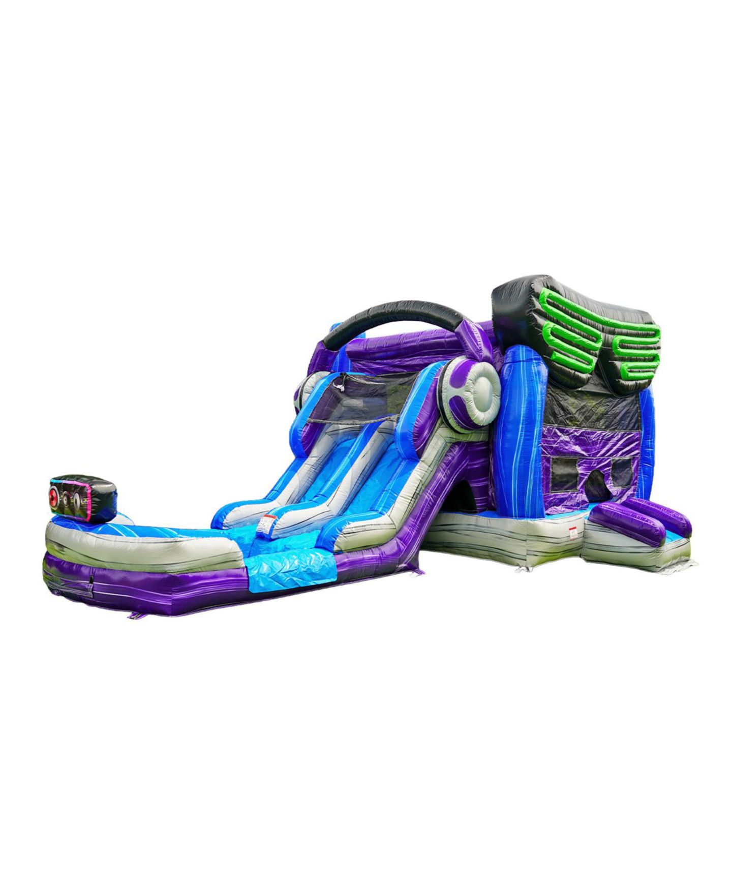 Детская игрушка Xjump Glitch Gamer 12 Feet Tall Vinyl Dual Lane Water Slide Bounce House Combo, Ages 3+, цвет: Разноцветный — фото 2