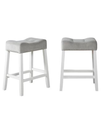 Morovo Velvet Counter Height Stools Saddle Seats, Set of 2