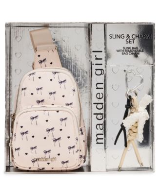 2-Piece Removable Charm and Crossbody Sling Bag Set 