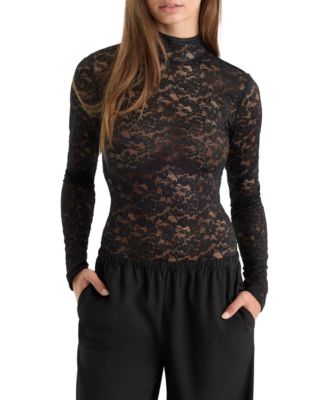 Women's The Lace Turtleneck Thong Bodysuit