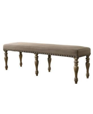 Birmingham Microfiber Upholstered Bench with Nail Head Trim
