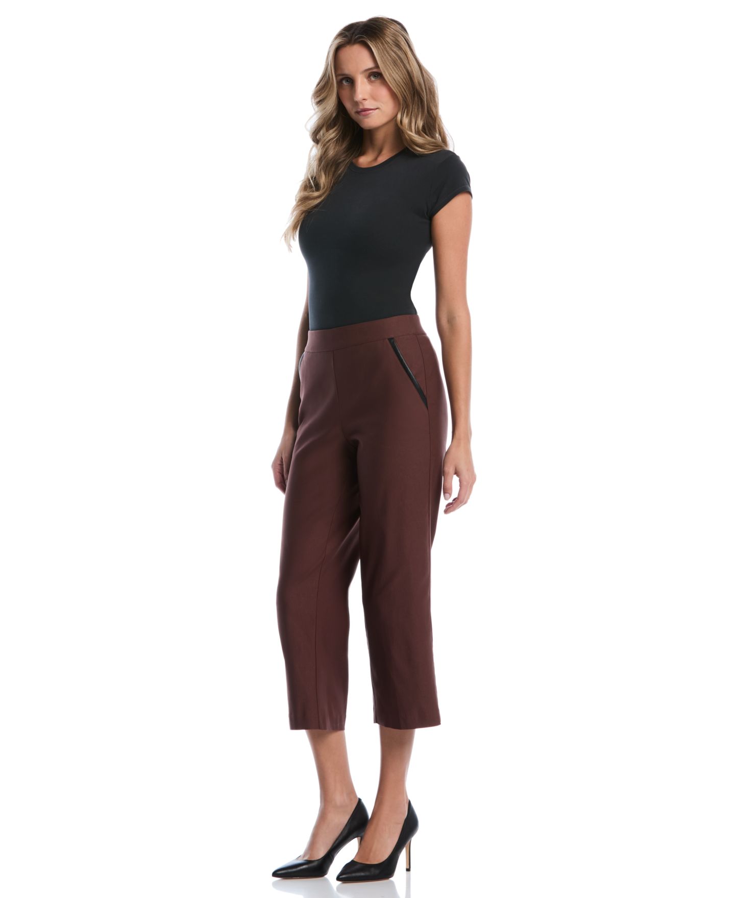 Женские брюки Rafaella Petite Pull-On Wide-Leg, цвет: Коричневый каменный — фото 2