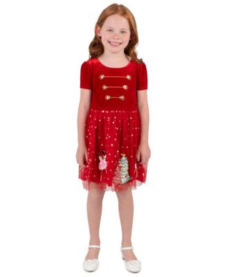 Girls' 2T-6X Nutcracker Velvet Bodice Star-Print Tutu Dress