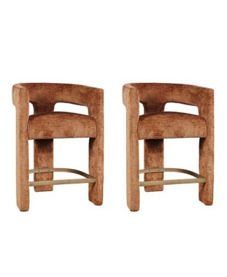 Gwen Modern Luxury Jacquard Fabric Sculpture Counter Stool