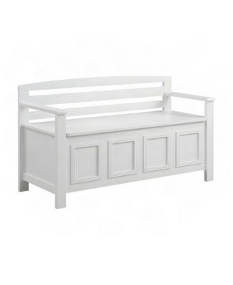 Wood Storage Bench with Flip-Top Lid for Entryway or Bedroom