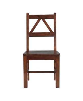 Antique Tobacco Solid Frame Comfortable Seat Dining Chair