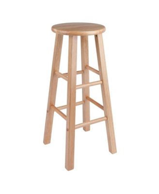 2-Pc Solid Wood Bar Stools, 29" Round Seat
