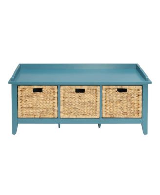 43" Solid Wood Storage Bench with Drawers