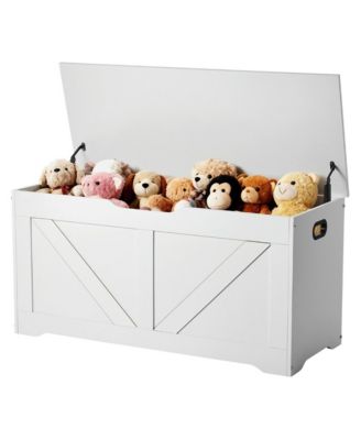 Kids Wooden Storage Bench Toy Box Chest with Safety Hinge