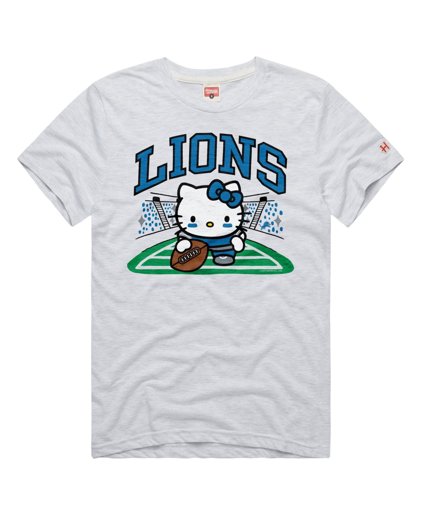 Футболка Homage Ash Detroit Lions X Hello Kitty Triblend — фото 1