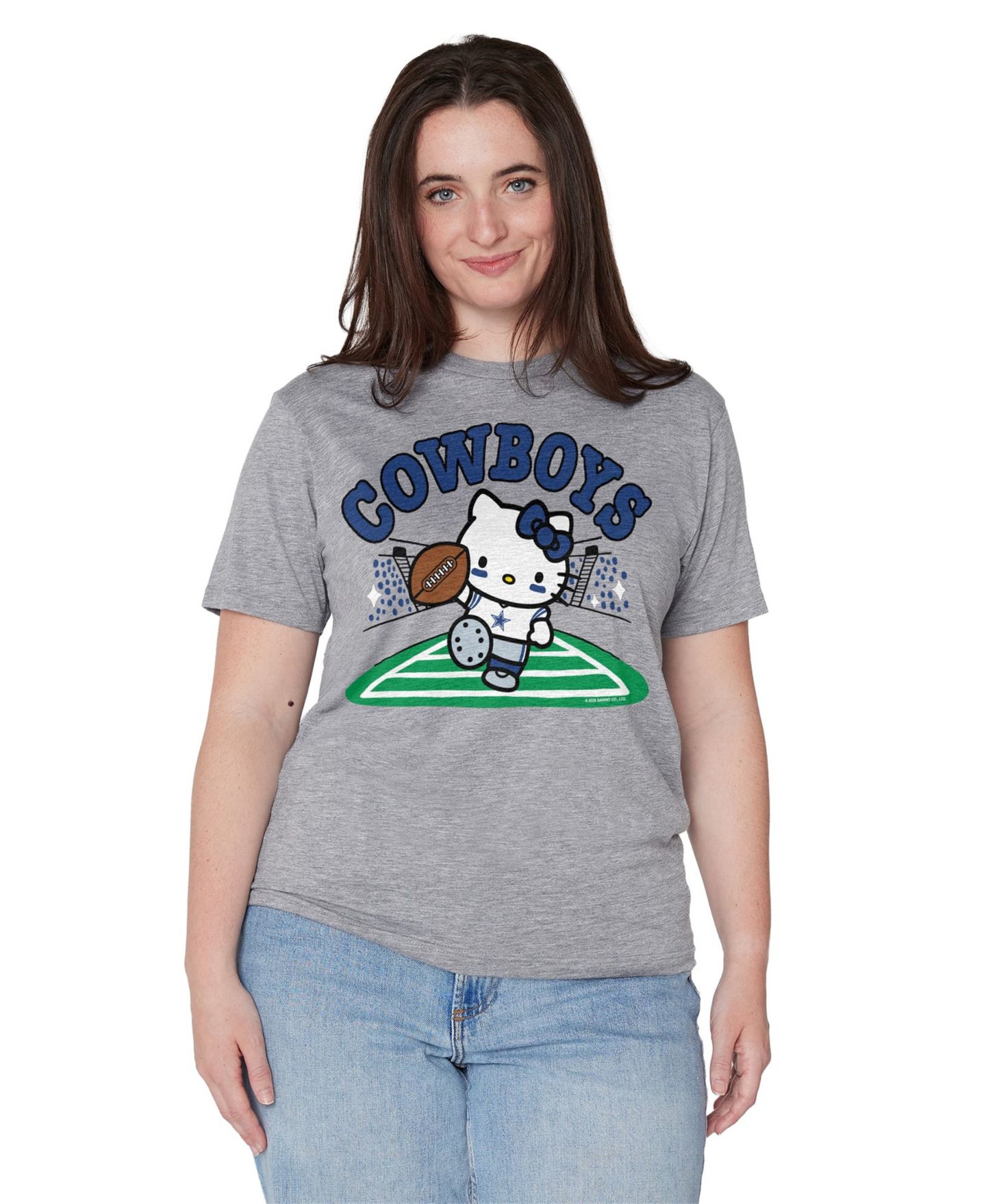 Футболка Homage Gray Dallas Cowboys X Hello Kitty Triblend — фото 2