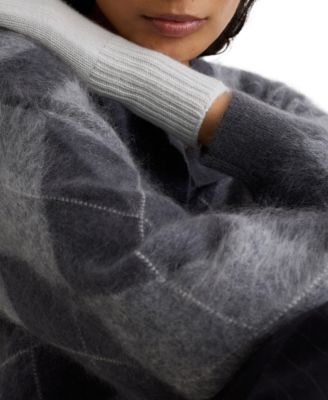 Women's Issie Wool-Blend with Cashmere Rib-Knit Cuffs Gloves
