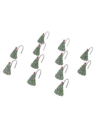 Yuletide 12-Piece Resin Shower Curtain Hooks