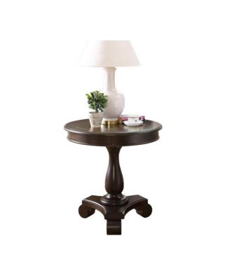 Rene Round Wood Pedestal Side Table