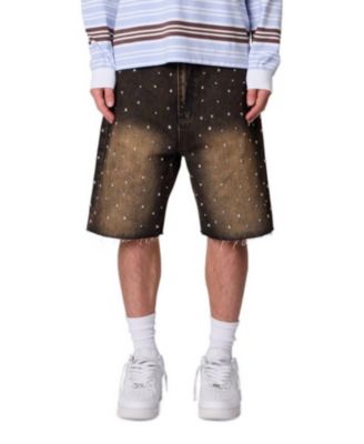 Men's Baggy Stud Denim Shorts, 9" Inseam