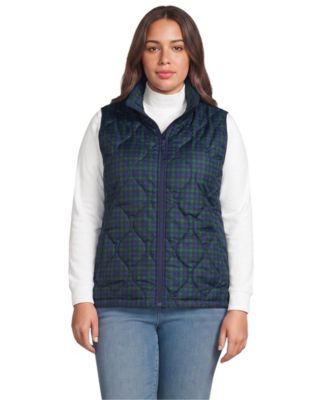 Plus Size Print FeatherFree Quilted Insulated Vest