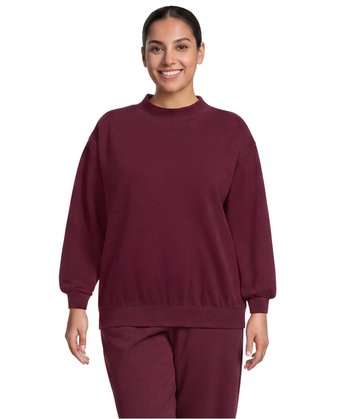 Lands' End Plus Long Sleeve Serious Sweats Mock Neck Sweatshirt