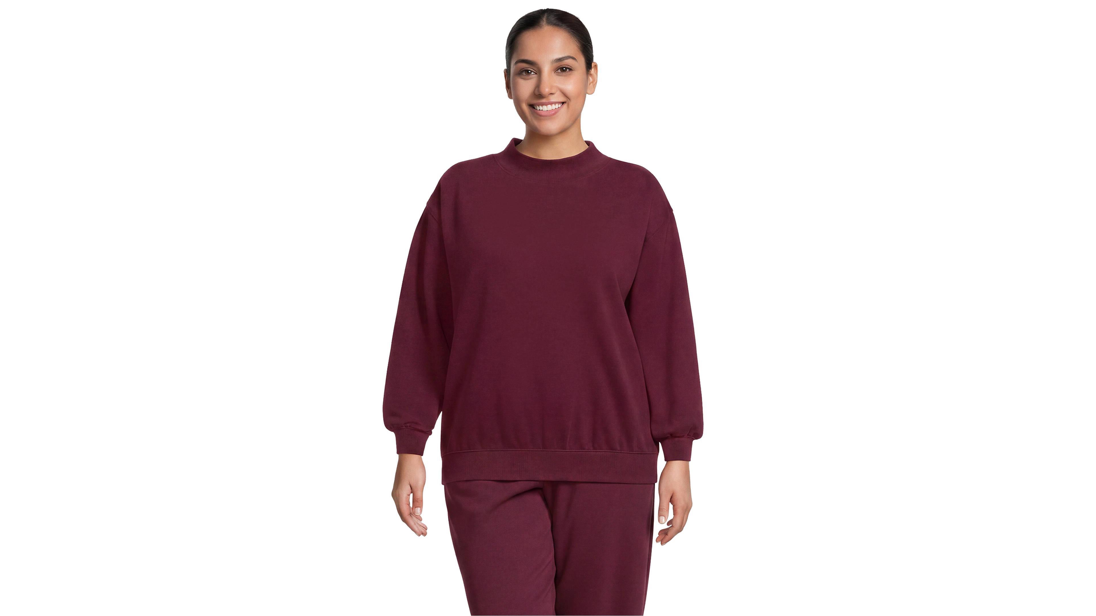 Lands' End Plus Long Sleeve Serious Sweats Mock Neck Sweatshirt