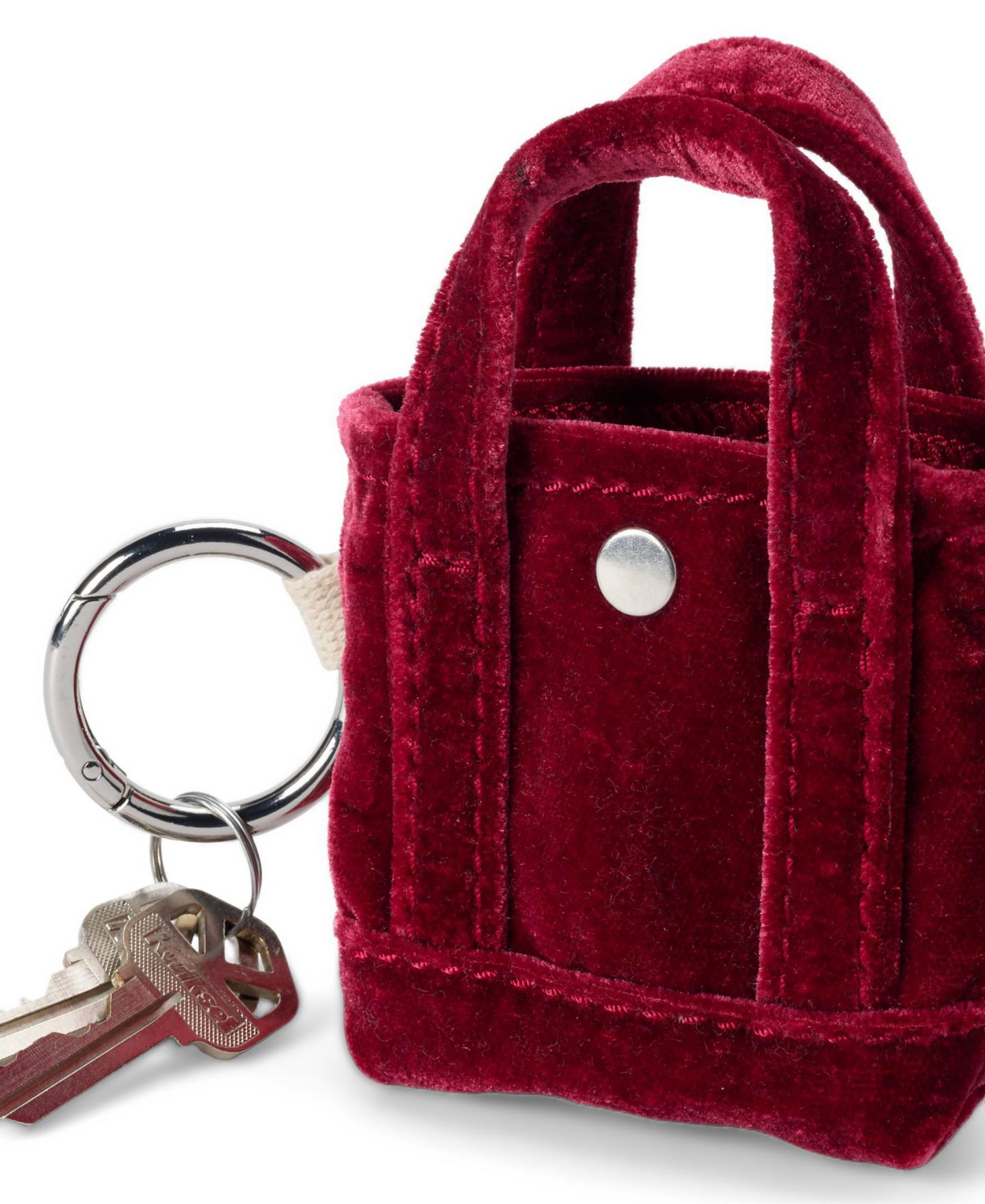 Женский брелок Lands' End Micro Velvet Canvas Tote Charm, цвет: Красный — фото 1