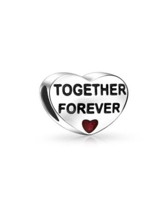 Sterling Silver Together Forever Heart Charm Bead