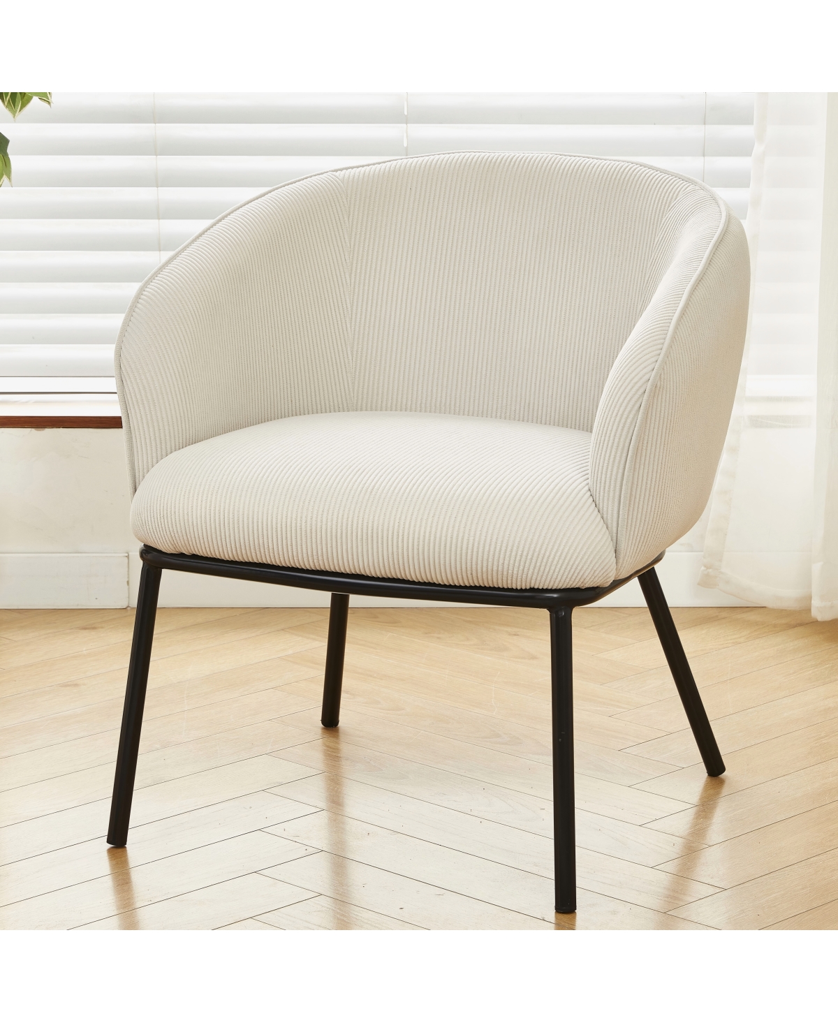 Streamdale Furniture Modern Corduroy Accent Chair with Metal Legs