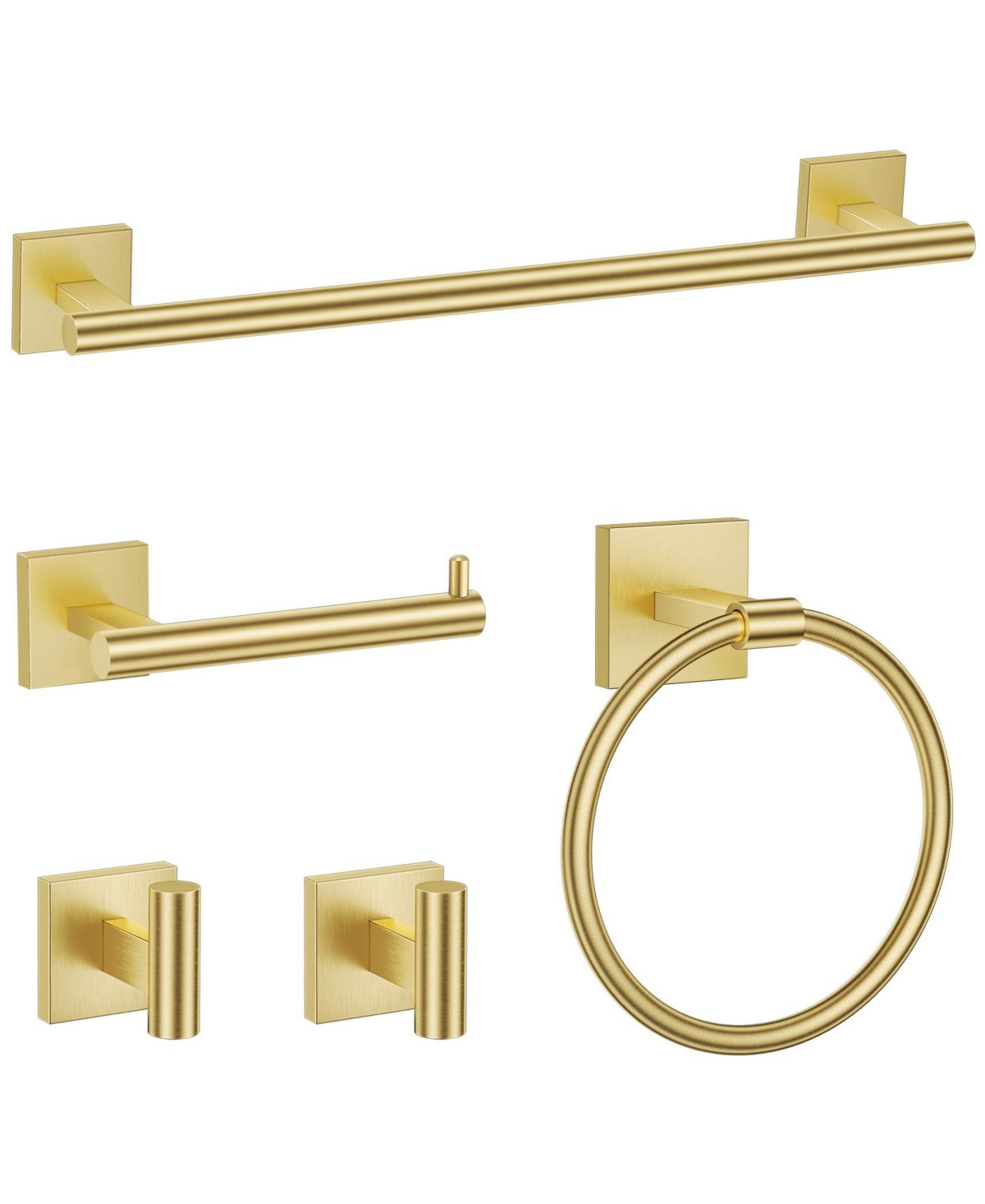 Cyqbd 5 Piece 23.6"Bathroom Hardware Set Wall Mounted Towel Bar Accessories - Brushed gold