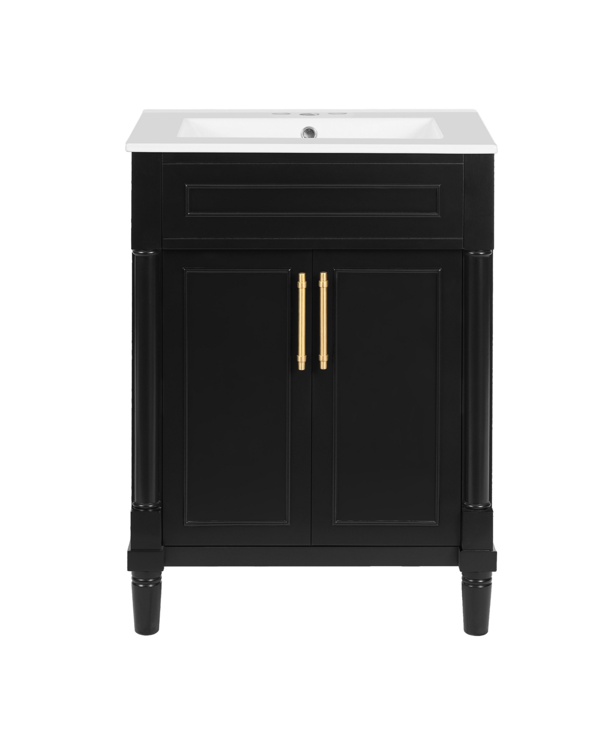 Sillysis 24 Inch Freestanding Bathroom Vanity, Mdf Cabinet with Solid Wood Frame