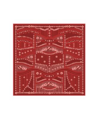 25" W x 25" L Scarlet Rhythm Double-Sided Silk Scarf