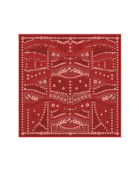 Женский шарф Jessie Zhao New York 25" W x 25" L Scarlet Rhythm Double-Sided Silk, цвет: Красный