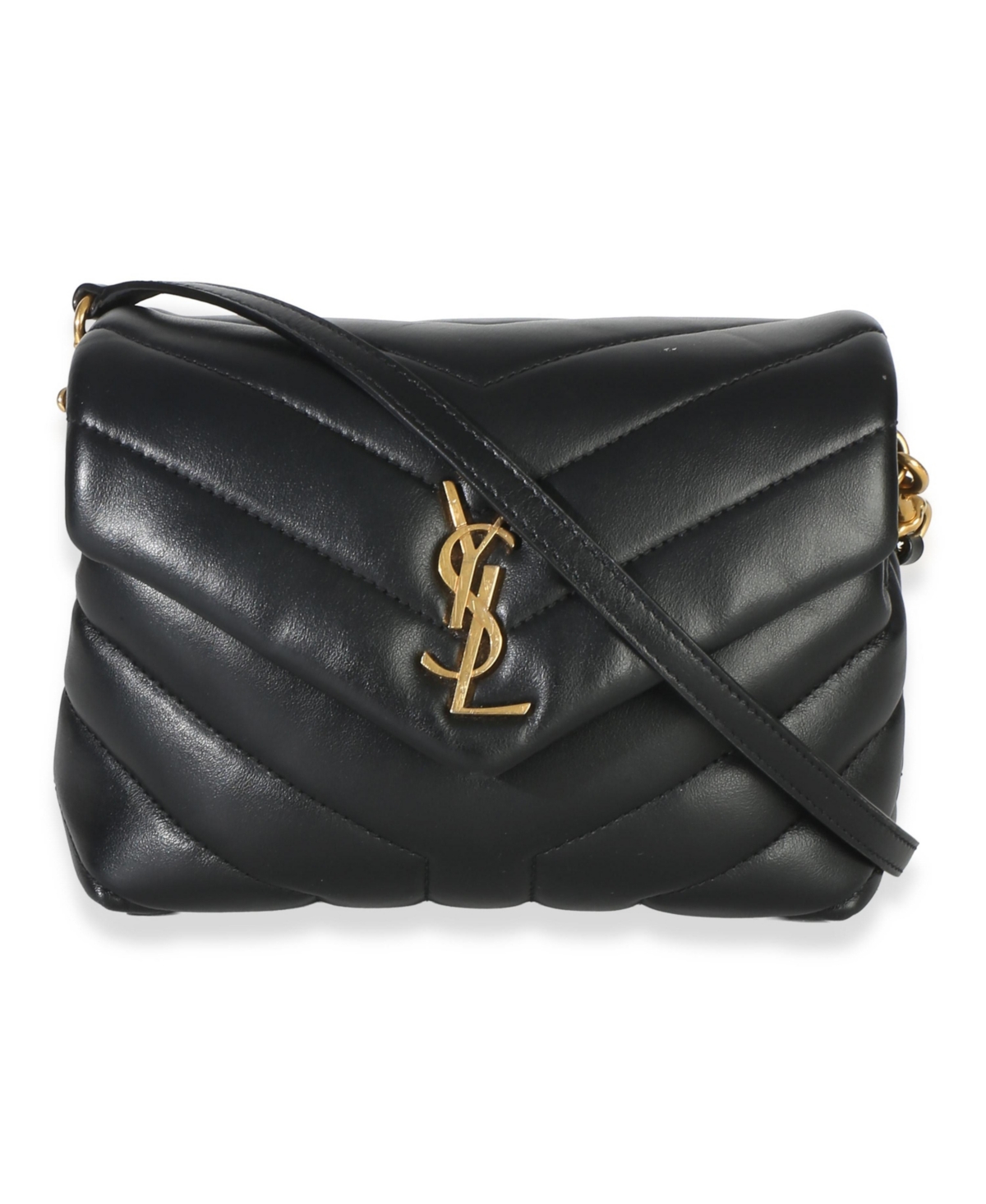 Pre-Owned Saint Laurent Black Y Quilted Calfskin Monogram Toy Loulou Crossbody - Black