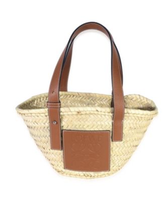 Natural Tan Raffia Small Basket Bag