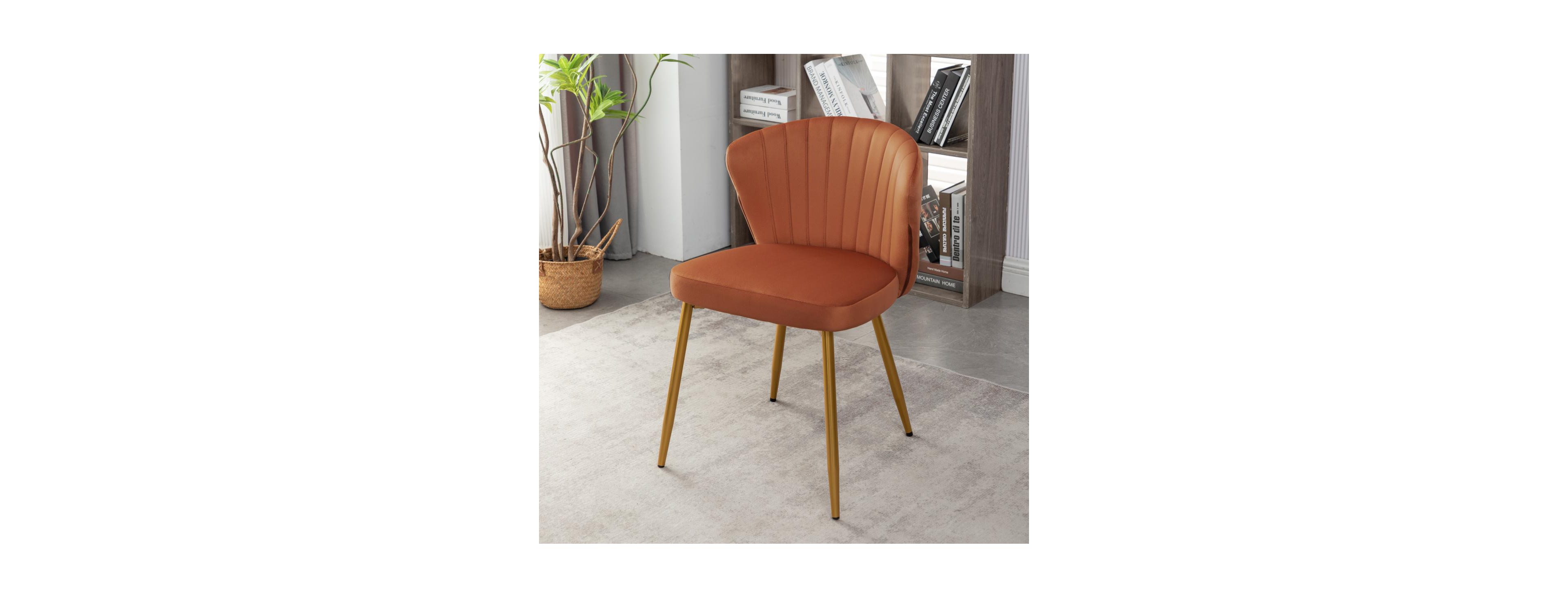 Streamdale Furniture Modern Velvet Channel Tufted Armless Accent Chair with Gold Legs