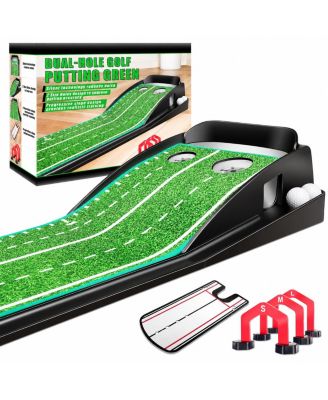 Golf Putting Green Mat With 3 Gates Automatic Ball Return For Accuracy Training