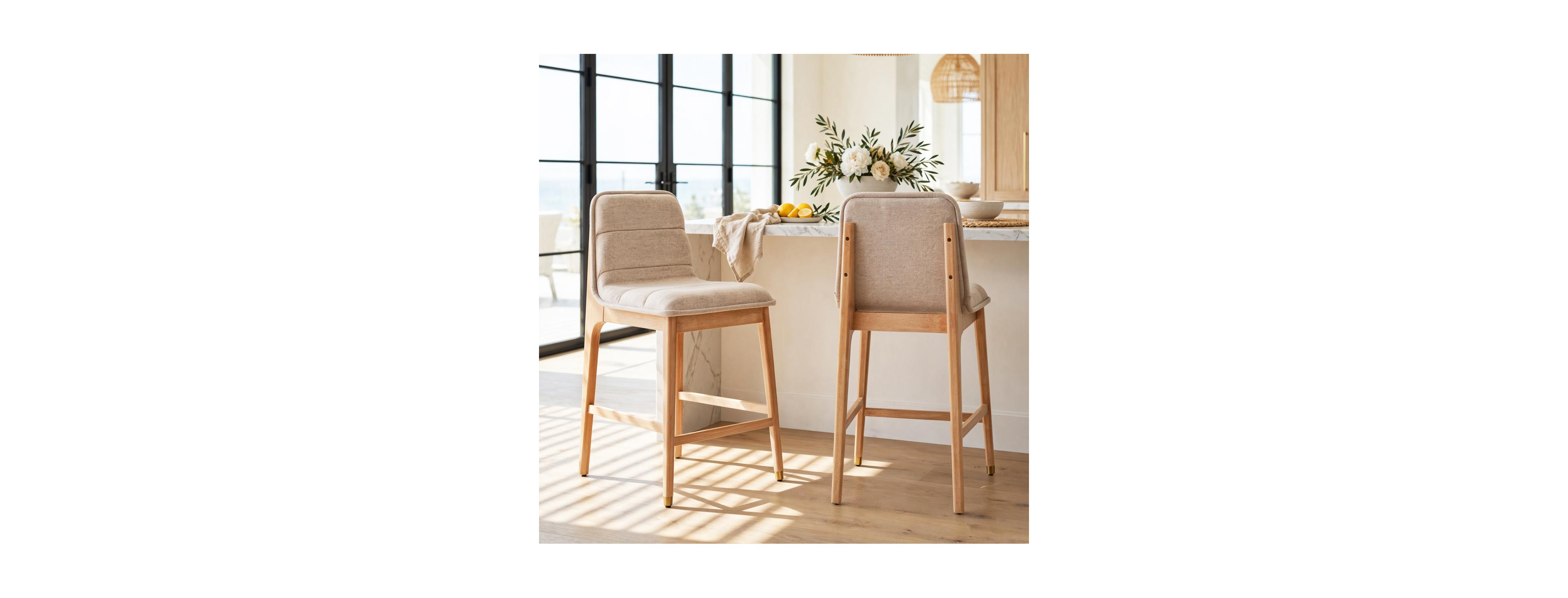 Streamdale Furniture Clyde Mid-Century Counter Chair, Set of 2
