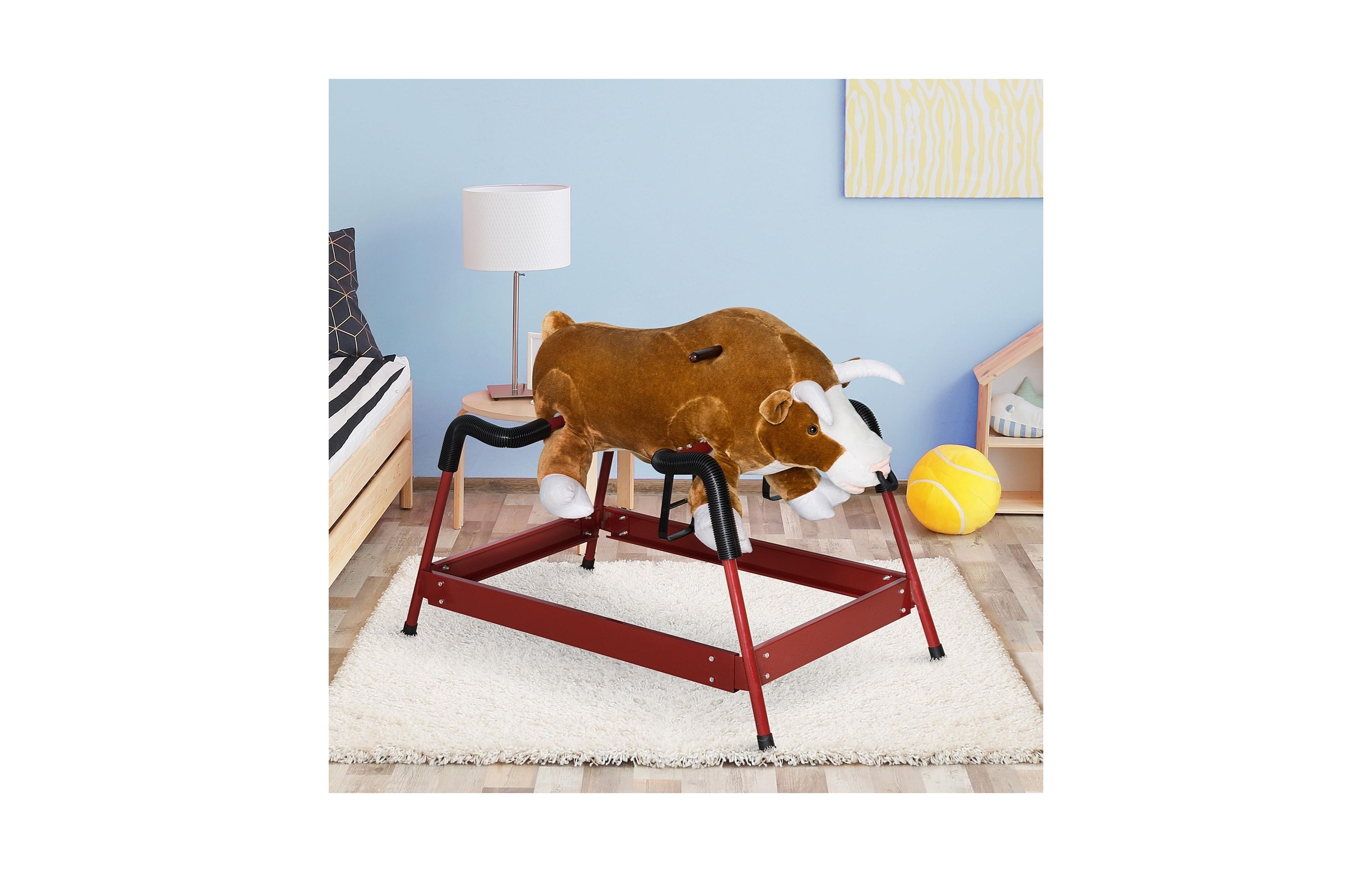 Sevorley Plush Bull Rocking Horse with Authentic Sounds, Ages 3+