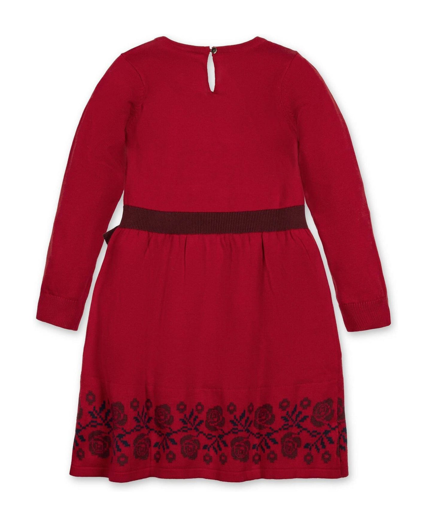 Платье Hope & Henry Long-Sleeve Skater Sweater Dress with Bow для девочек, цвет: Красный — фото 3