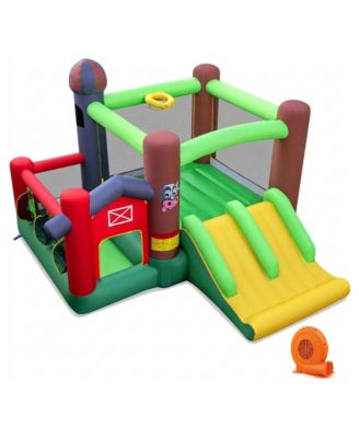 Castle Bounce House 144" x 131" x 89", Dual Slides with 750W Blower, Ages 3-12