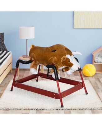 Plush Rocking Bull with Spring-Supported Construction, Ages 3+