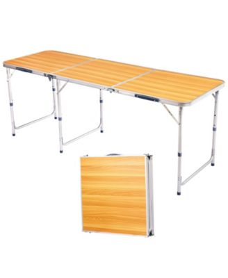6ft Aluminum Alloy Folding Table wood grain color, Aluminium Alloy Construction, New and high quality
