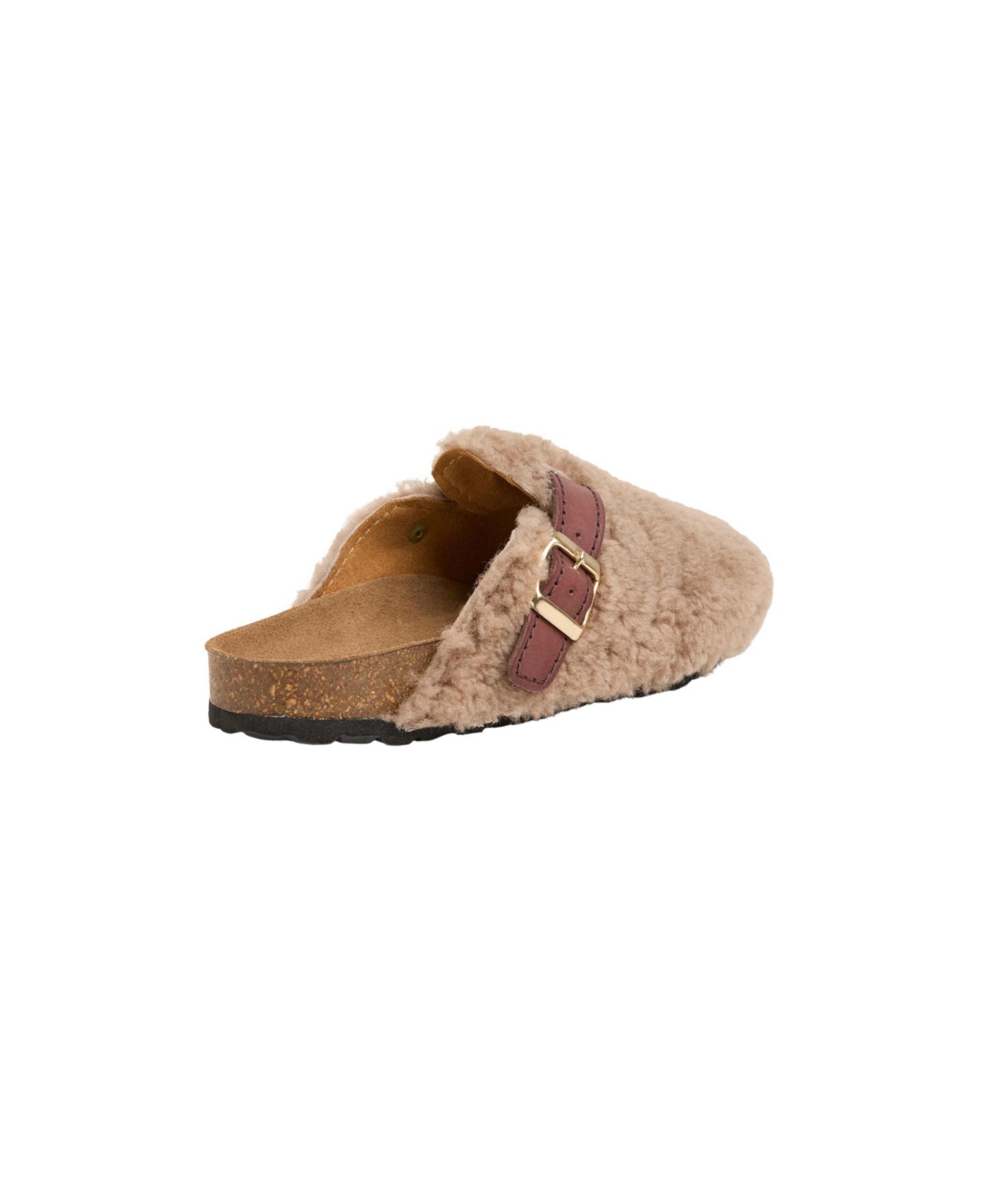 Женские сабо Celtic & Co. Leather Strap Teddy Shearling Flatform Heel, цвет: Бежевый — фото 6