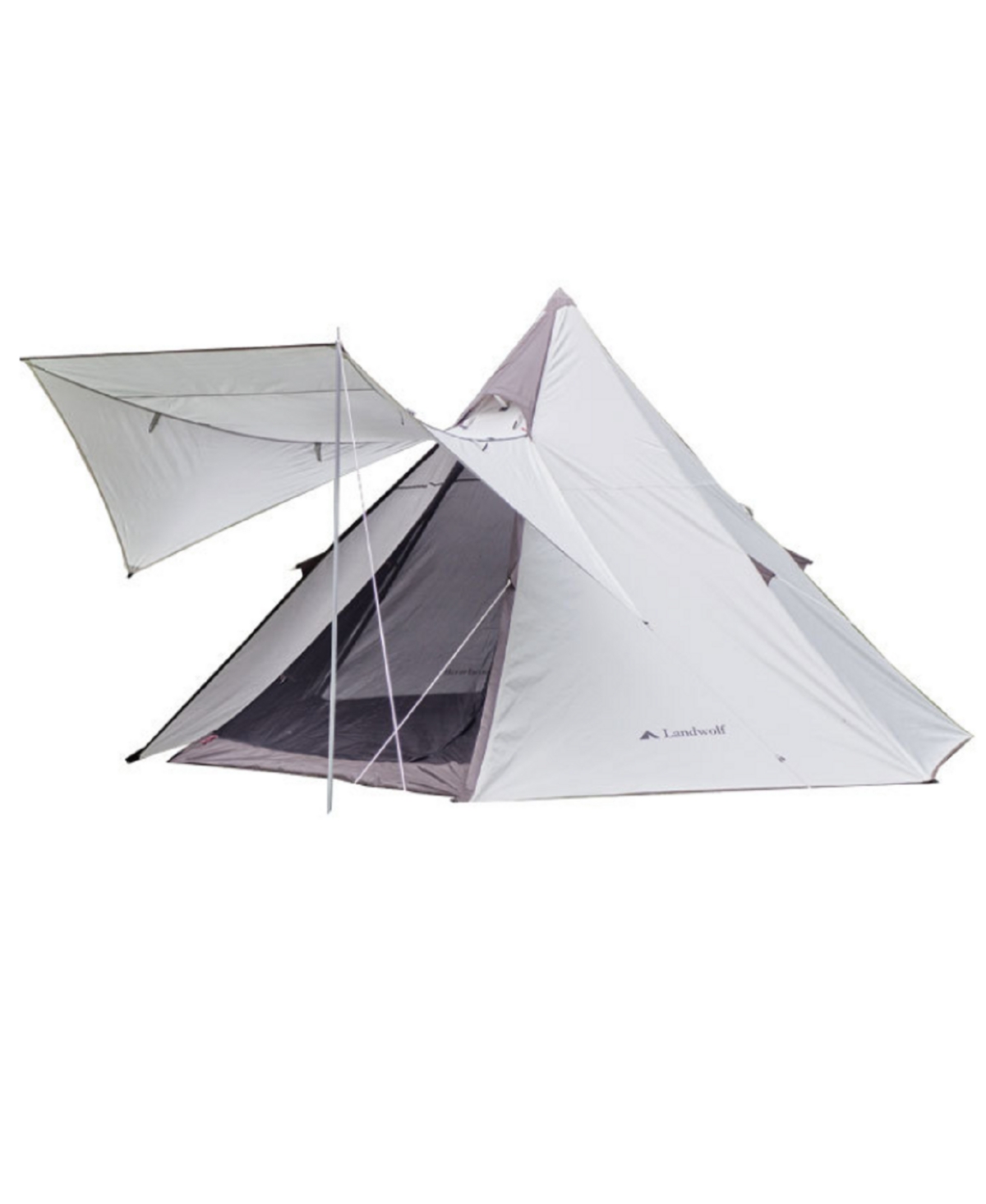 Sevorley Pole-Free Rainproof Indian Teepee Pyramid Camping Tent, Silver, General waterproof fabric Construction