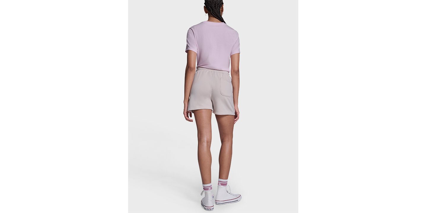 Женские шорты Converse All Star High-Rise French Terry Athletic, 3.5" Inseam, цвет: Экрю — фото 5