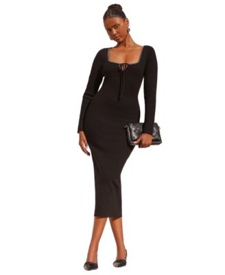 Women's Tie Neck Long Sleeve Dress