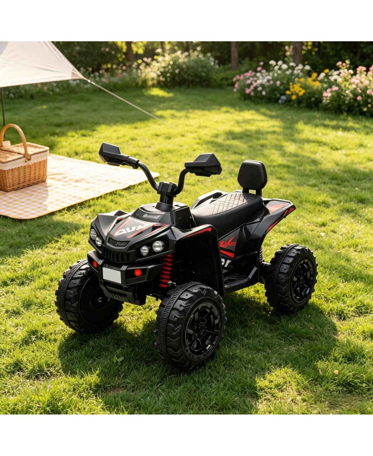 Sevorley 4V Kids 2-Seater Atv Ride-On Toy with Dual Motors and High-Low Speed Modes for Ages 3-8 Years