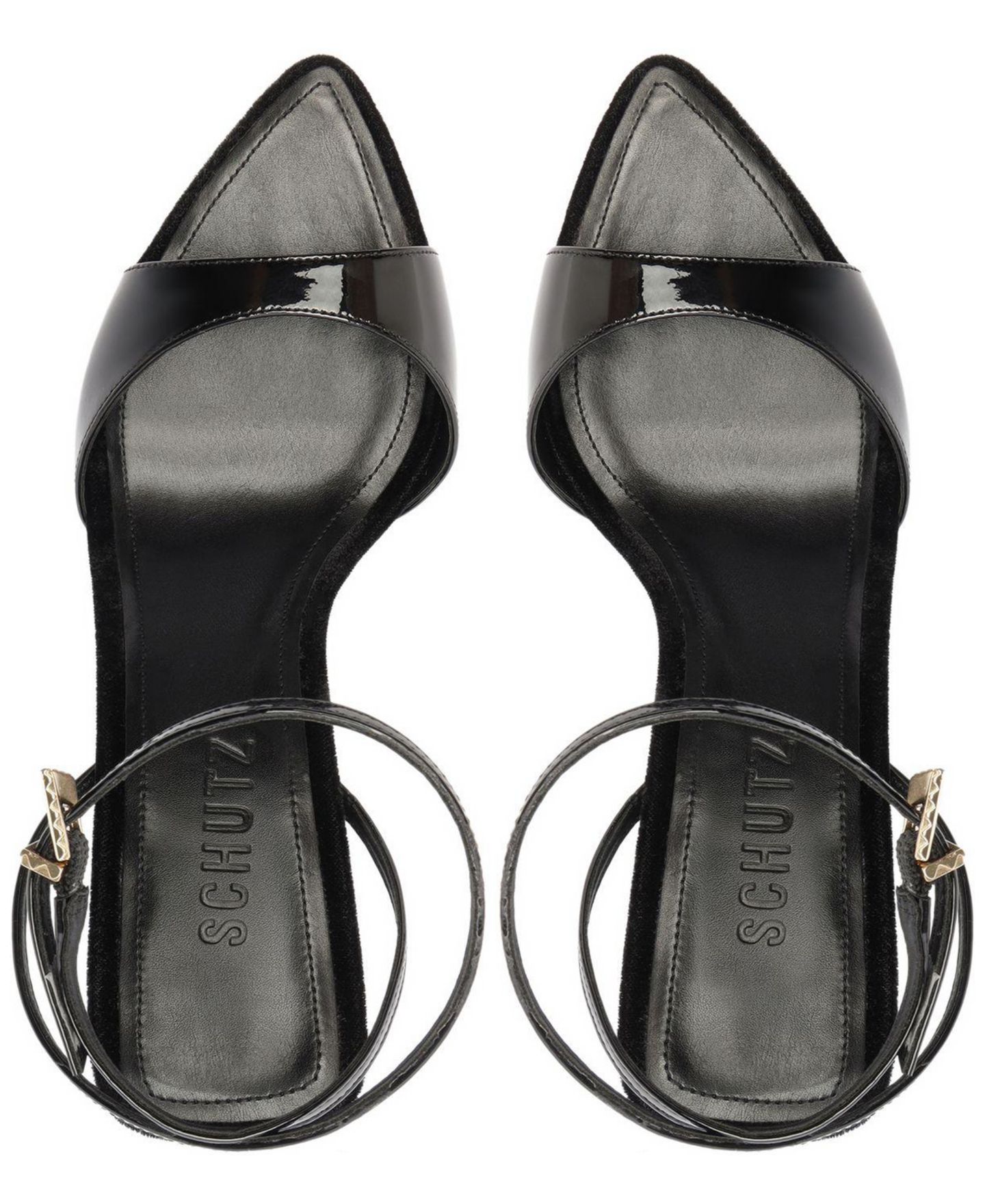 Женские сандалии Schutz Elodie Buckle Ankle Strap, цвет: Чёрный — фото 11